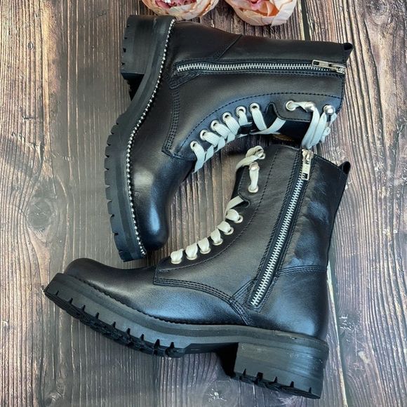 AQ-Jes Black Leather Boots - Picture 7 of 8